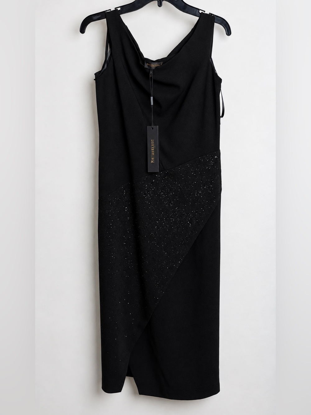 Black Sparkle Donna Karan Maxi Dress- Women